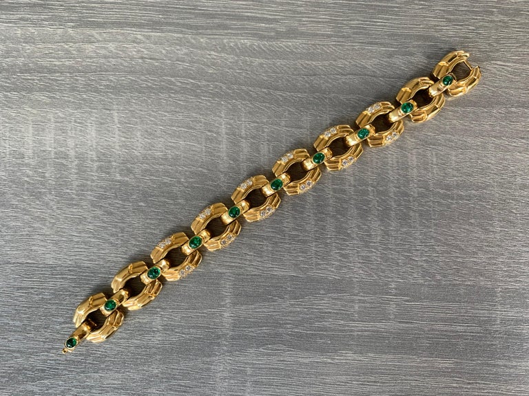 Men's Emerald and Diamond Bracelet For Sale at 1stDibs | mens emerald