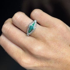 Men's Emerald And Diamond Ring