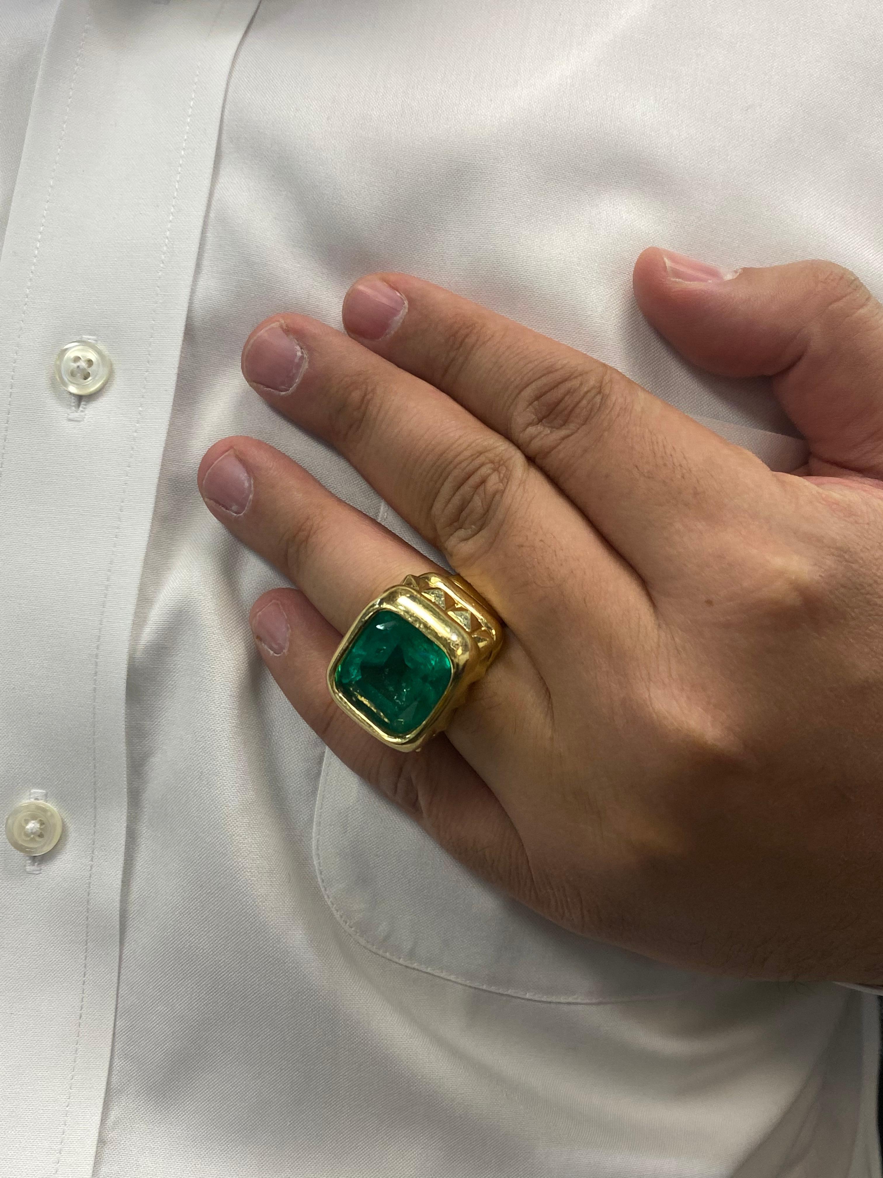 emerald gold ring for men