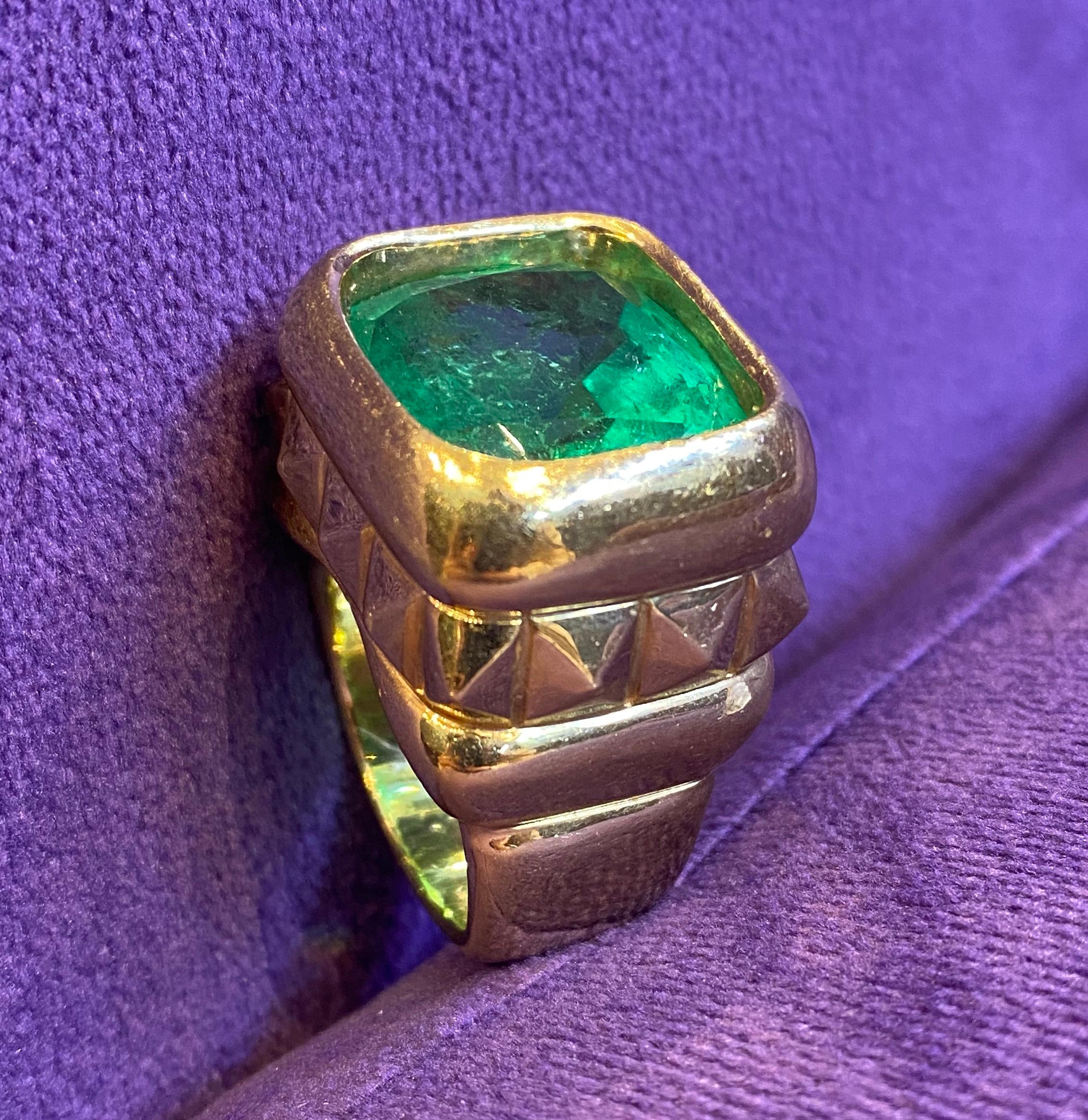 emerald mens pinky ring