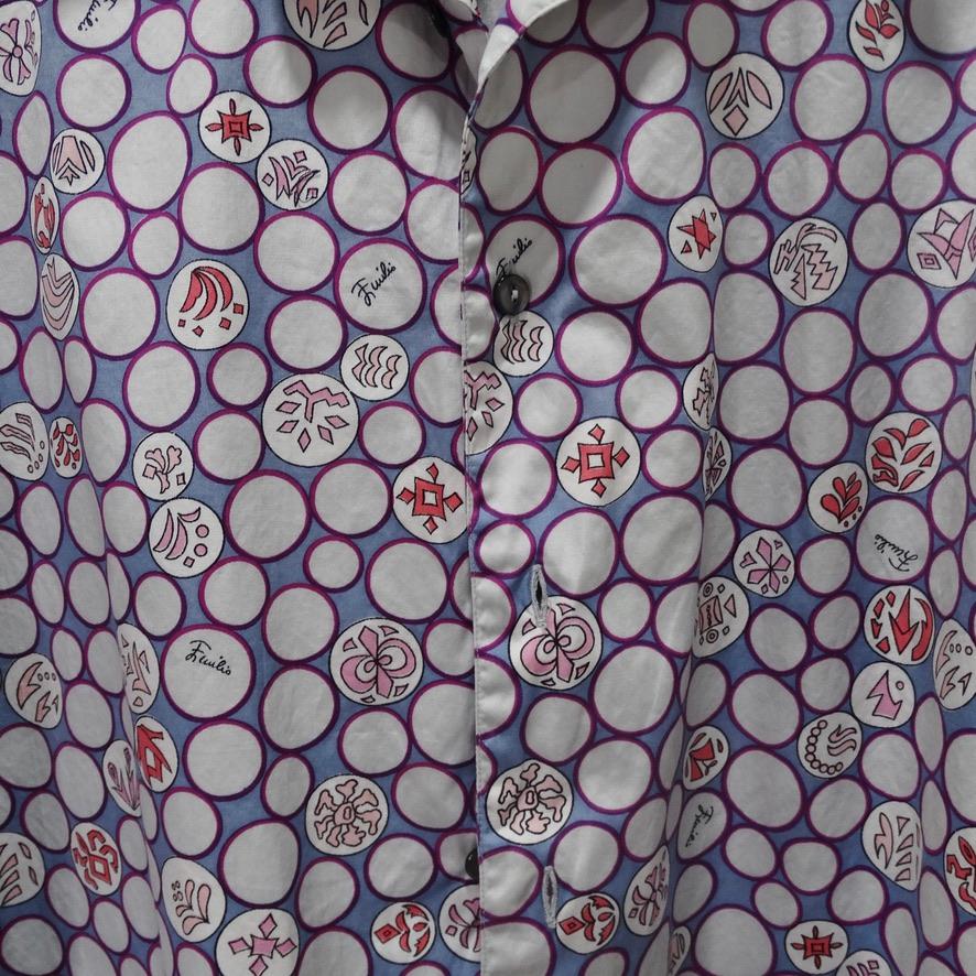 Mens Emilio Pucci Printed Button Down Shirt For Sale 1