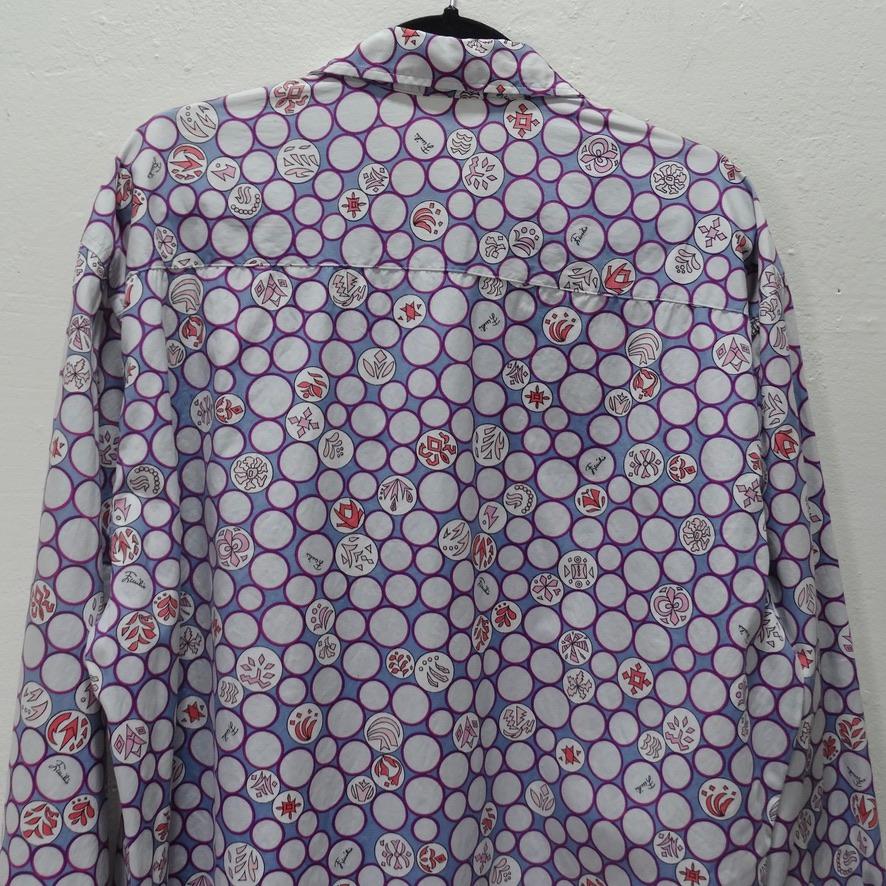 Mens Emilio Pucci Printed Button Down Shirt For Sale 2