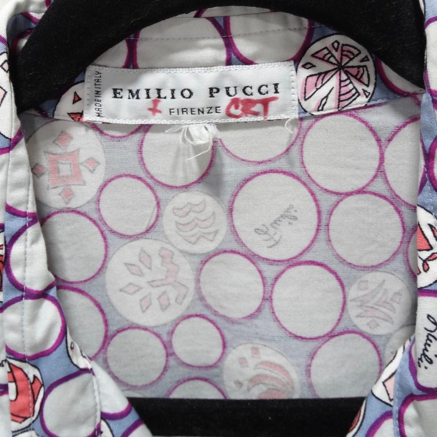 Mens Emilio Pucci Printed Button Down Shirt For Sale 3