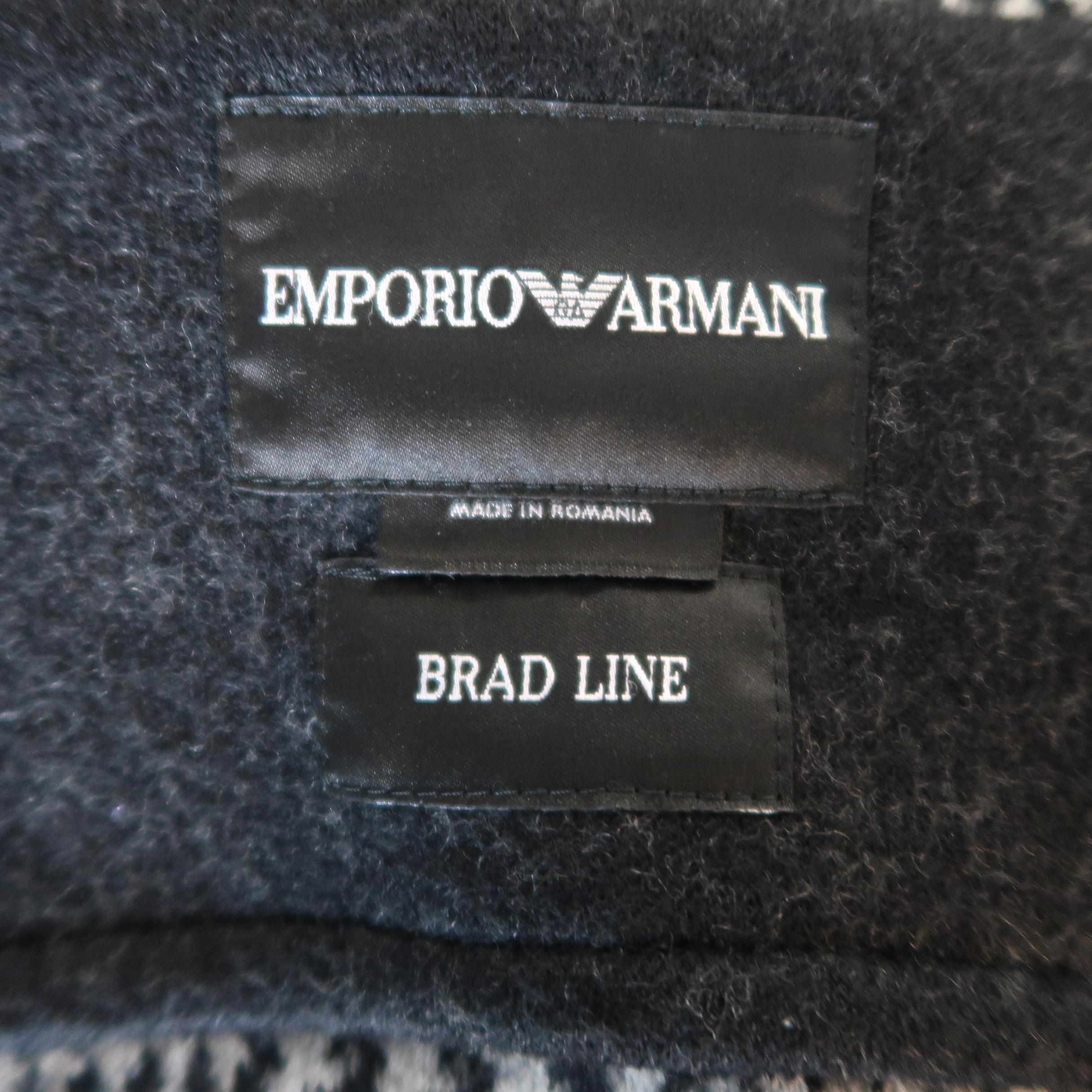 Men's EMPORIO ARMANI 36 Charcoal Wool Blend Hooded Coat 3