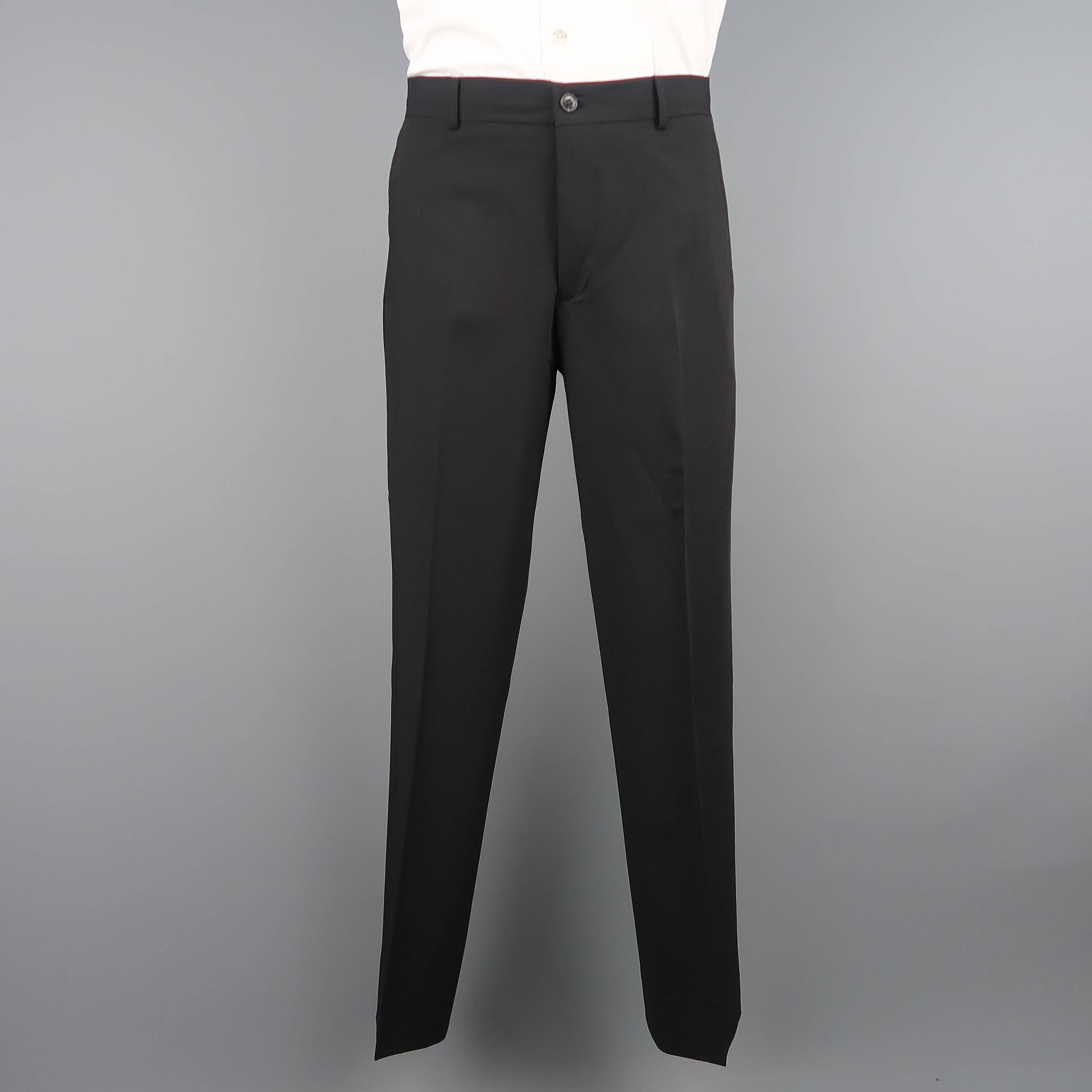 Men's EMPORIO ARMANI 40 Regular Black Wool Blend Peak Lapel 32x33 Suit 4