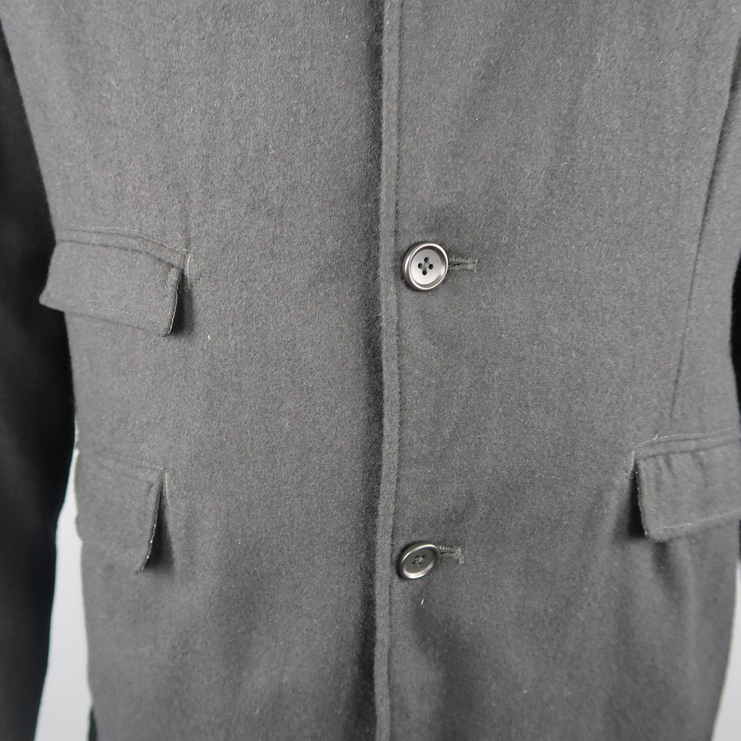 Men's ENGINEERED GARMENTS 44 Black Wool Flap Pocket Sport Jacket In Good Condition In San Francisco, CA