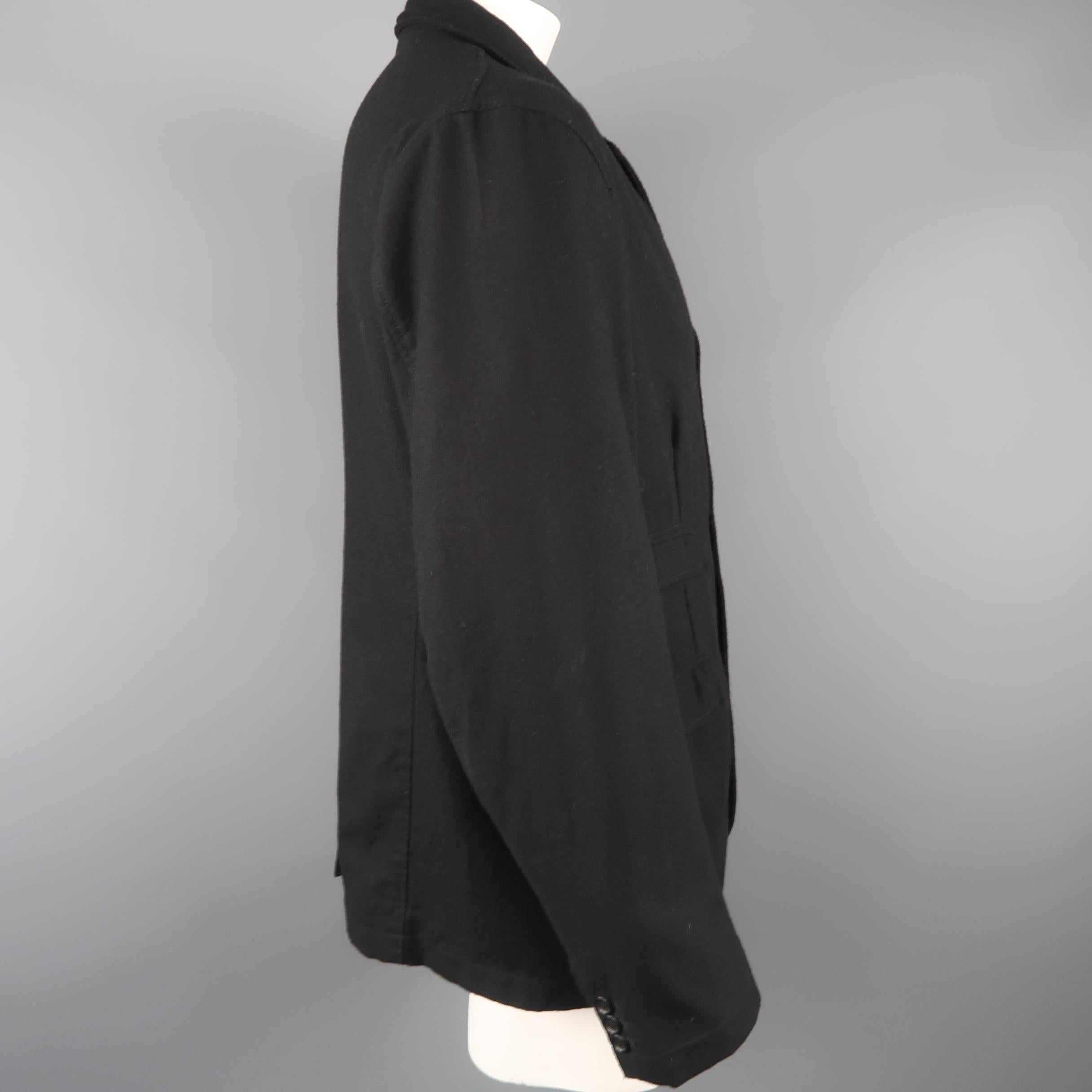 Men's ENGINEERED GARMENTS 44 Black Wool Flap Pocket Sport Jacket 1