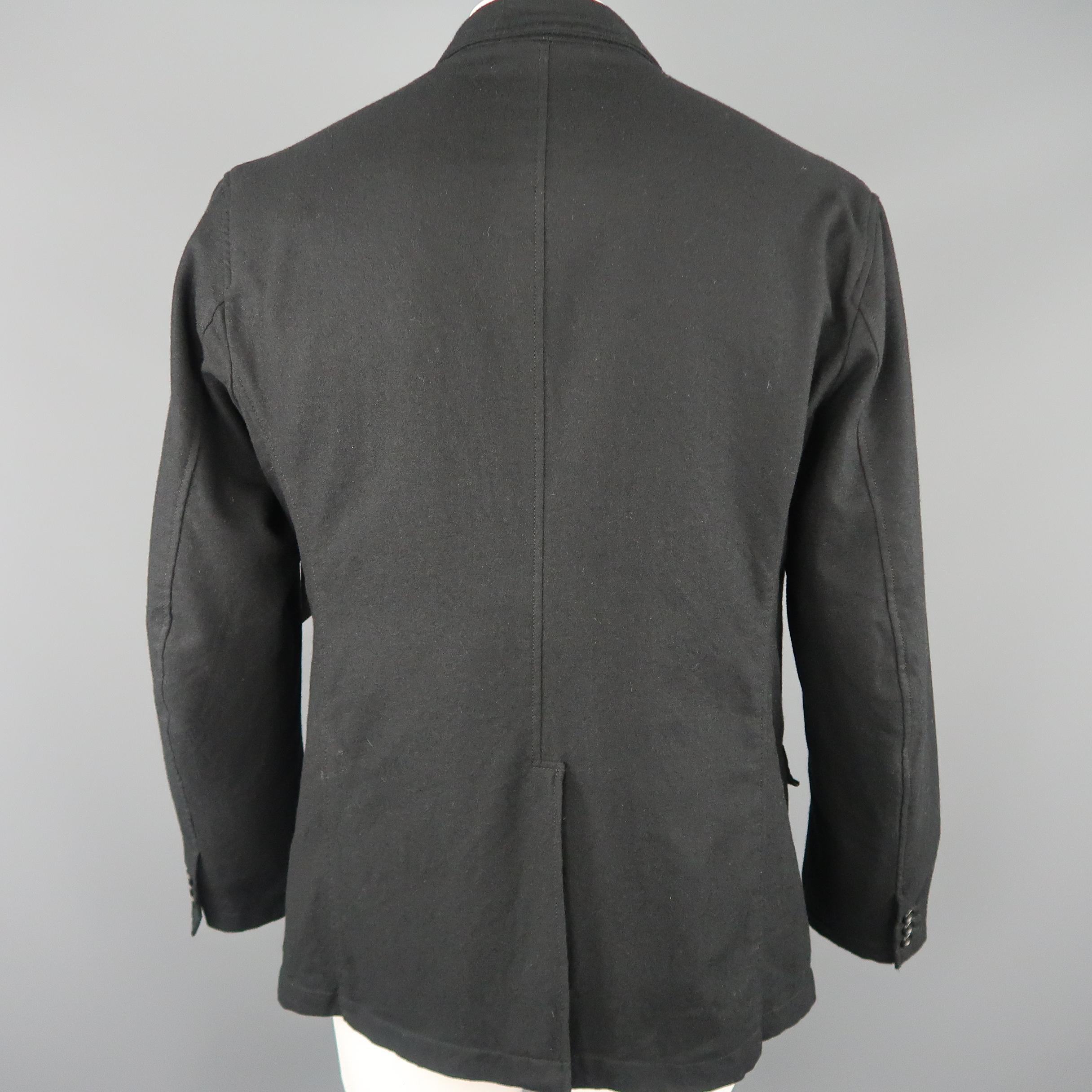 Men's ENGINEERED GARMENTS 44 Black Wool Flap Pocket Sport Jacket 2