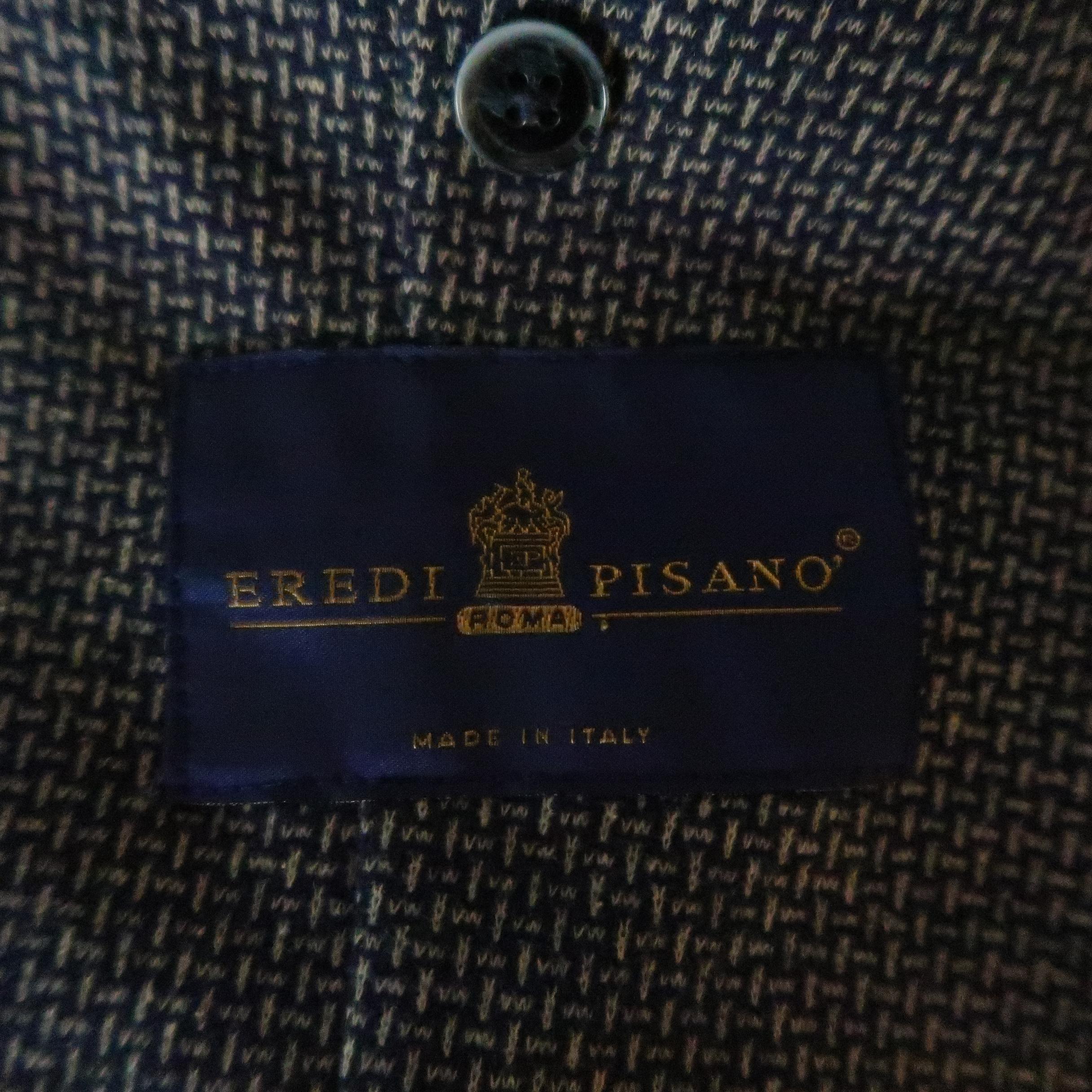 Men's EREDI PISANO 38 Navy Woven Print Cotton Blend Knit Sport Coat 3