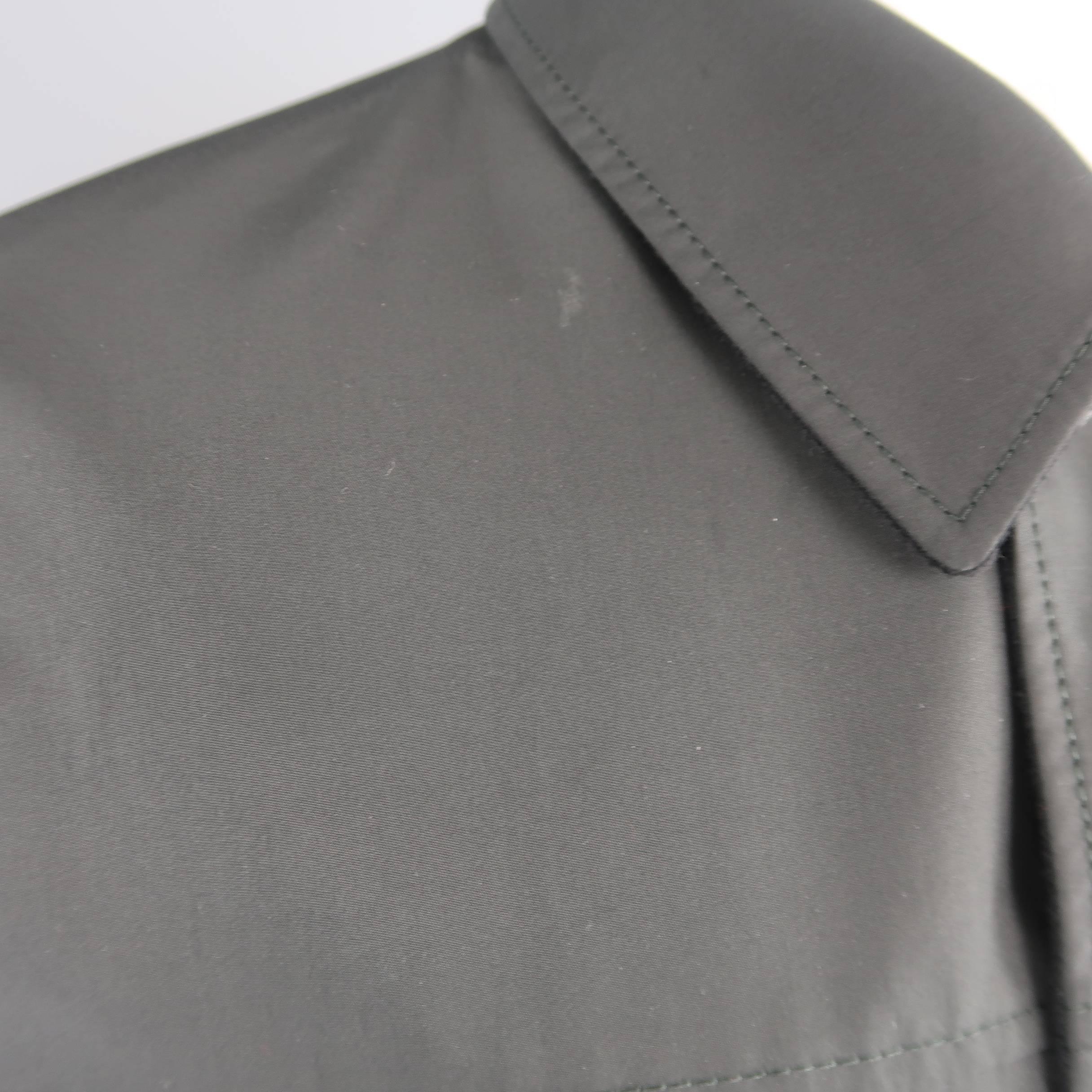 Ermenegildo Zegna Men's Black Solid Wool and Cashmere Reversible Car Coat 1