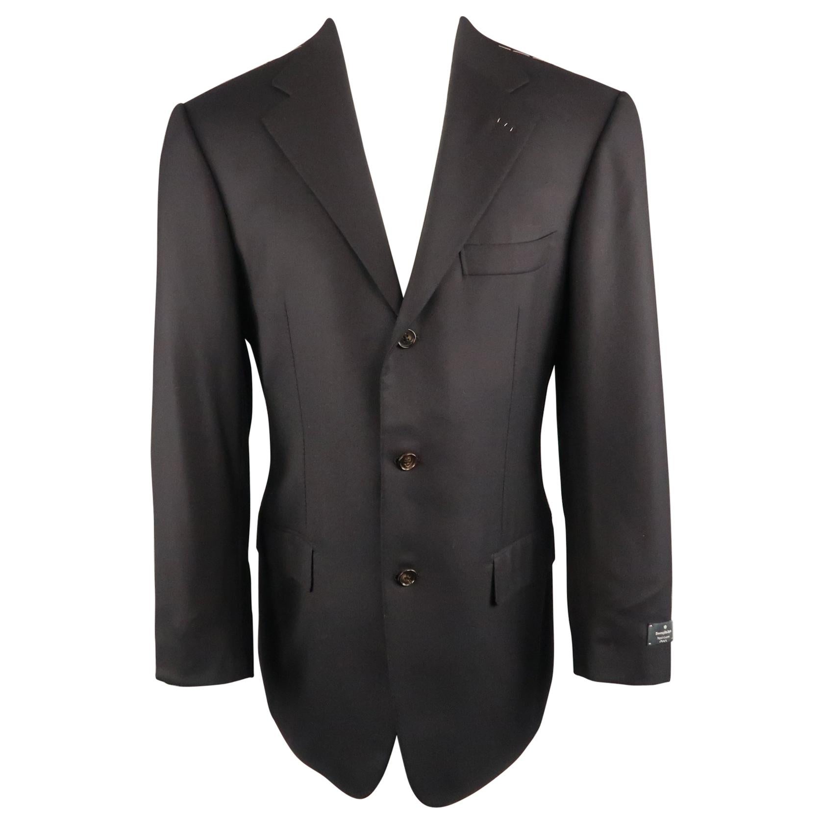 Men
s ERMENEGILDO ZEGNA Napoli Couture 38 Navy Wool Notch Lapel Sport Coat