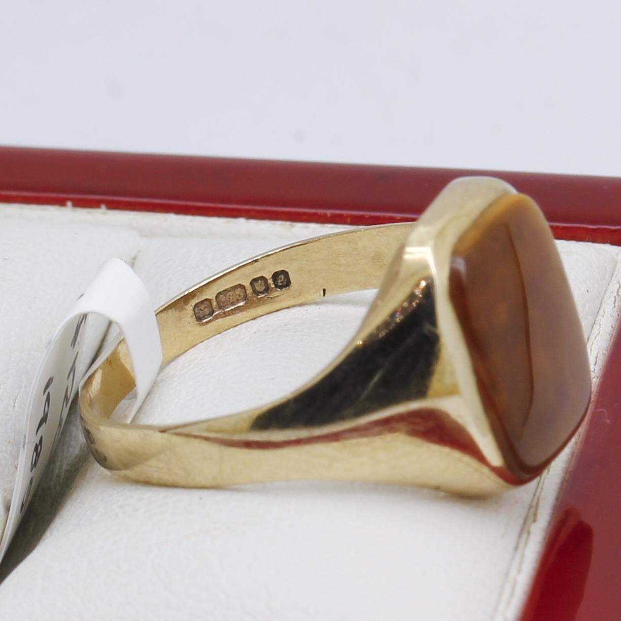 Men's Estate Yellow Gold Signet Ring For Sale 4