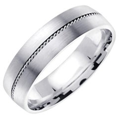 Men
s Eternal Rope Wedding Band in 14k White Gold 6mm