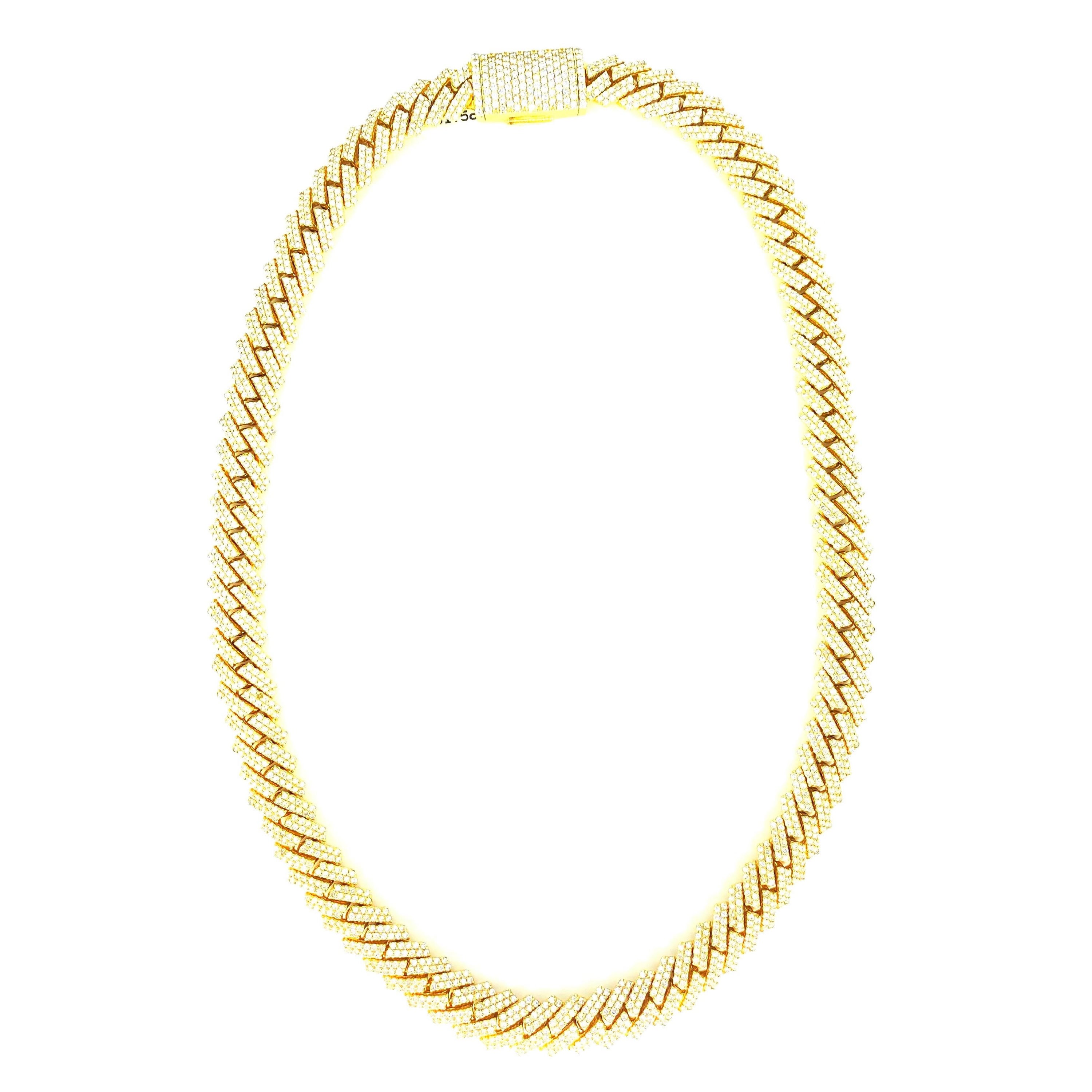 Chaîne en or à maillons cubains de 31,50 carats de diamants pour hommes