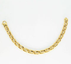 Pulsera de hombre Fancy Link bicolor de oro de 18 quilates