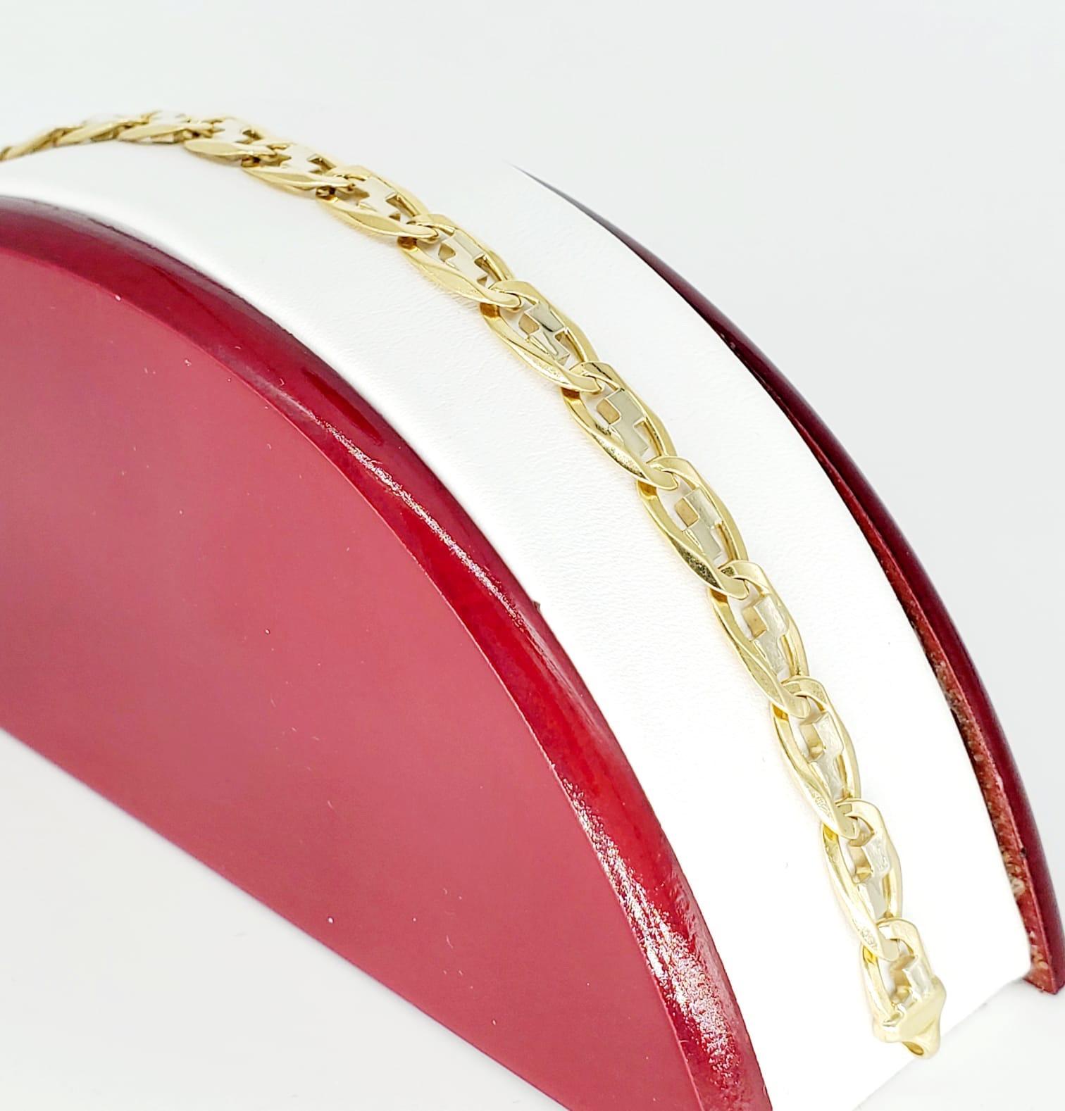 Bracelet à maillons fantaisie en or bicolore 18 carats pour hommes Excellent état - En vente à Miami, FL