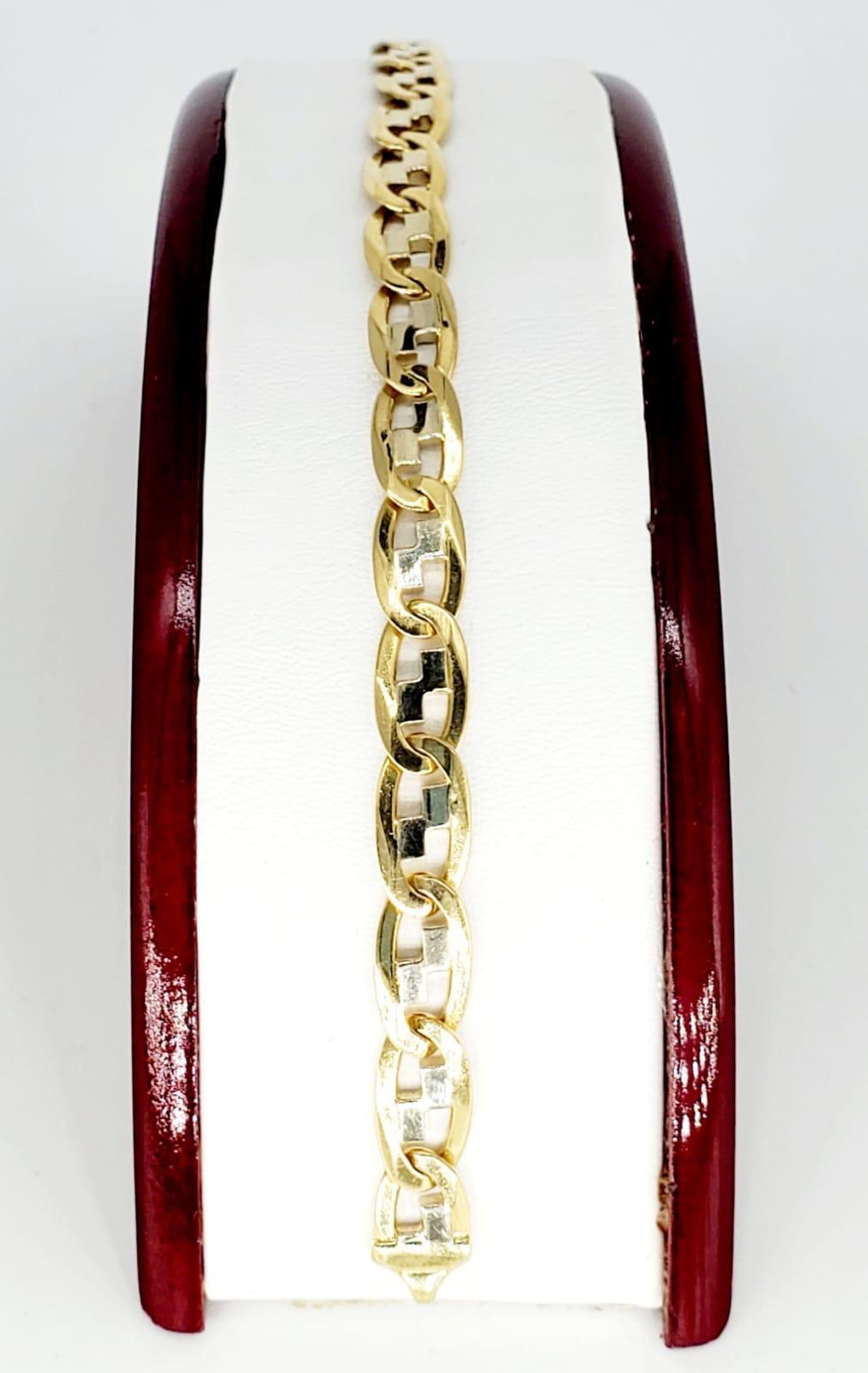 Bracelet à maillons fantaisie en or bicolore 18 carats pour hommes Pour hommes en vente