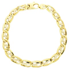 Men’s Fancy Link Two-Tone 18 Karat Gold Bracelet