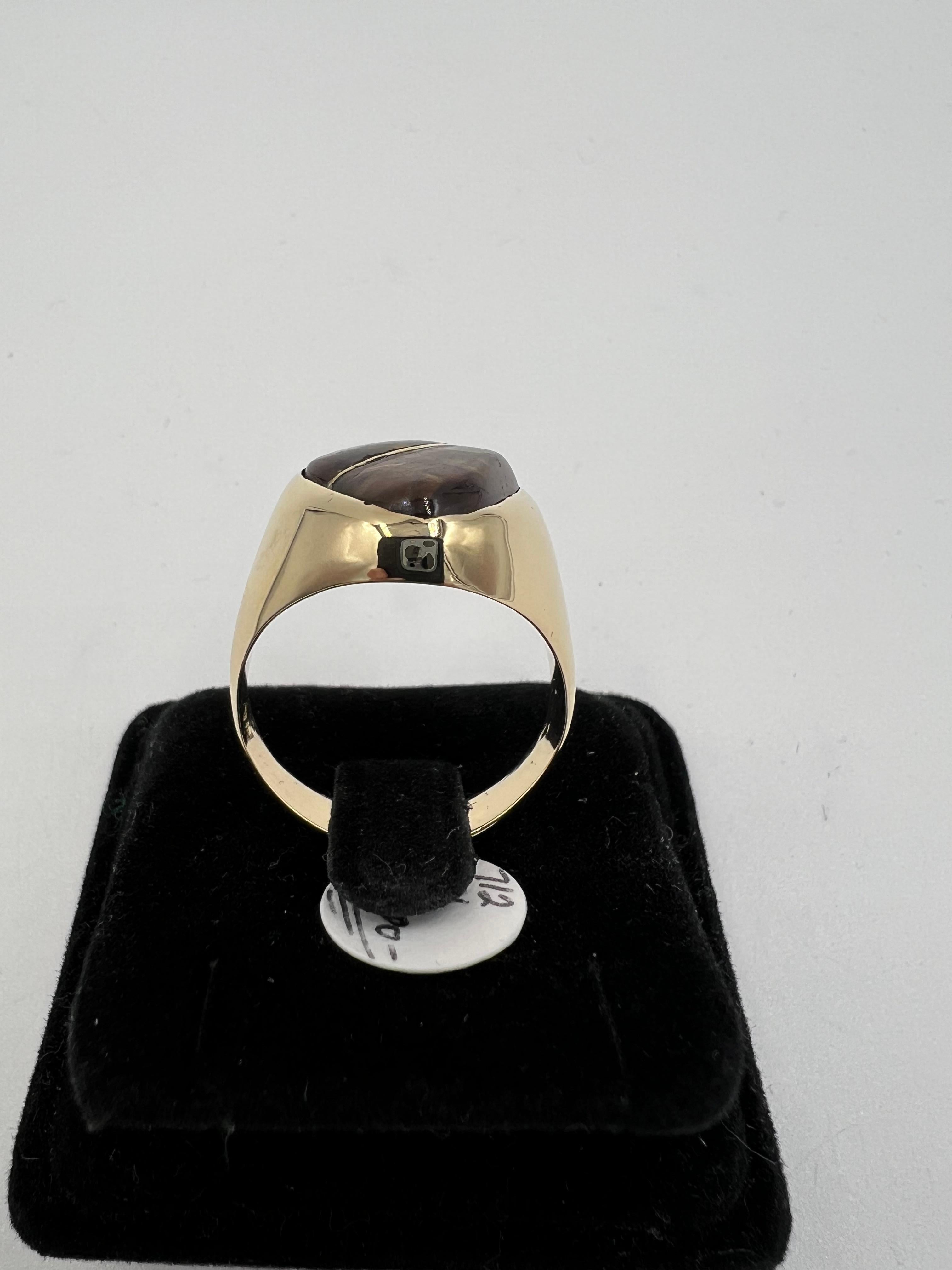 Men’s Fire Agate Yellow Gold Ring For Sale 5