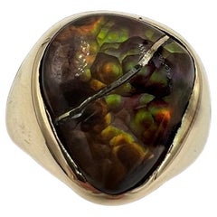 Men’s Fire Agate Yellow Gold Ring