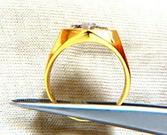 Mens Floating Star of David Ring Channel Mount Brushed Satin 10kt