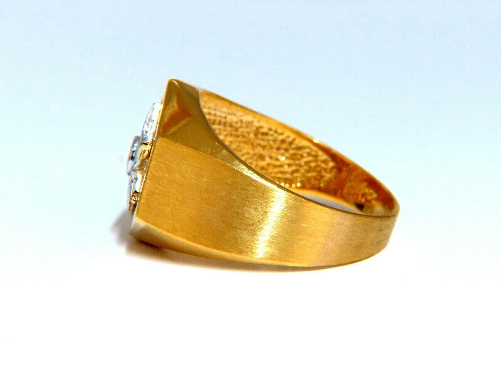 Uncut Mens Floating Star of David Ring Channel Mount Brushed Satin 10kt