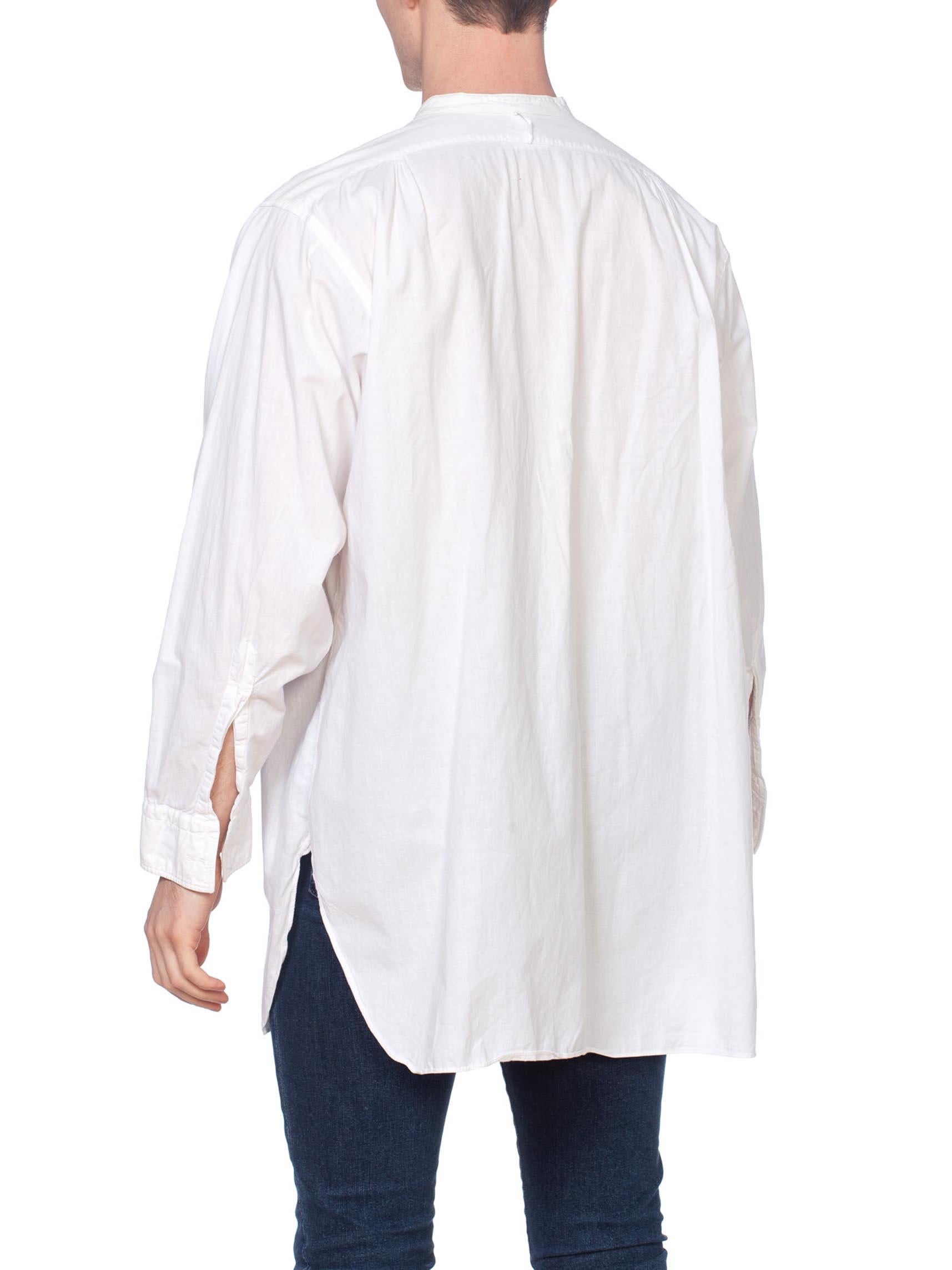 1900S White Cotton Men's Formal Bib Front Shirt By Arrow In Excellent Condition For Sale In New York, NY