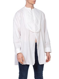 Edwardian White Cotton Men's Formal Bib Front Shirt By Arrow