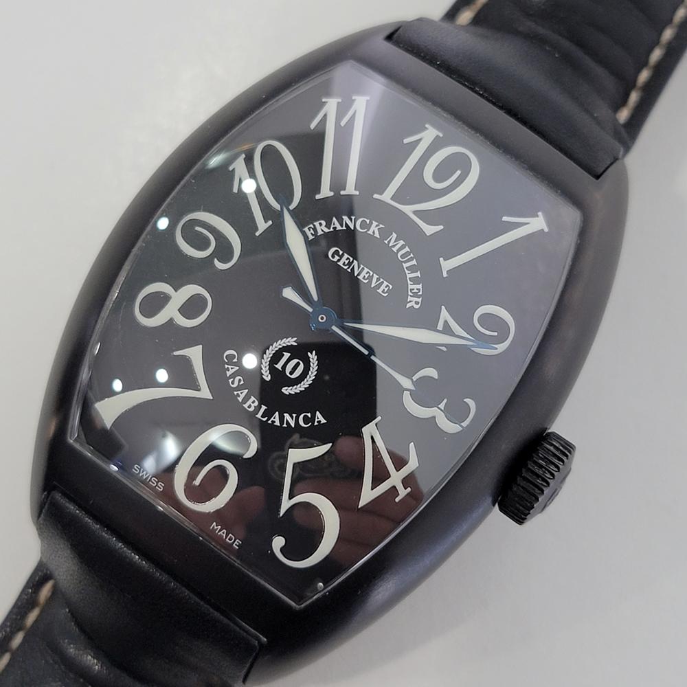 Timeless Luxury, Men's Franck Muller 10th Anniversary Limited Edition Casablanca Ref.8880 automatic, c.2005, all original, with box and paper. Verified authentic by a master watchmaker. Gorgeous Franck Muller-signed black dial, white Arabic numeral