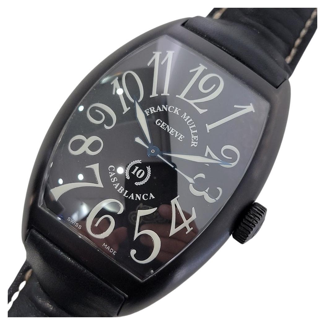 Timeless Luxury, Men's Franck Muller 10th Anniversary Limited Edition Casablanca Ref.8880 automatic, c.2005, all original, with box and paper. Verified authentic by a master watchmaker. Gorgeous Franck Muller-signed black dial, white Arabic numeral