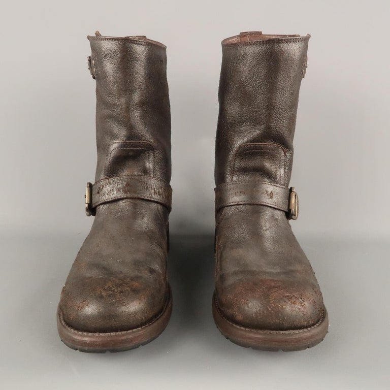 Men's FRYE Size 7.5 Brown Leather Motorcycle Boots at 1stDibs | frye ...