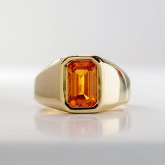 Mandarin Garnet Ring GIA Certified
