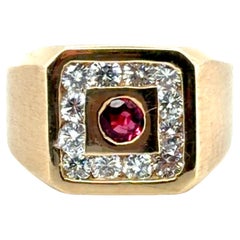 Bague Cocktail Rubis Diamant 1.70ct Or Jaune 18K