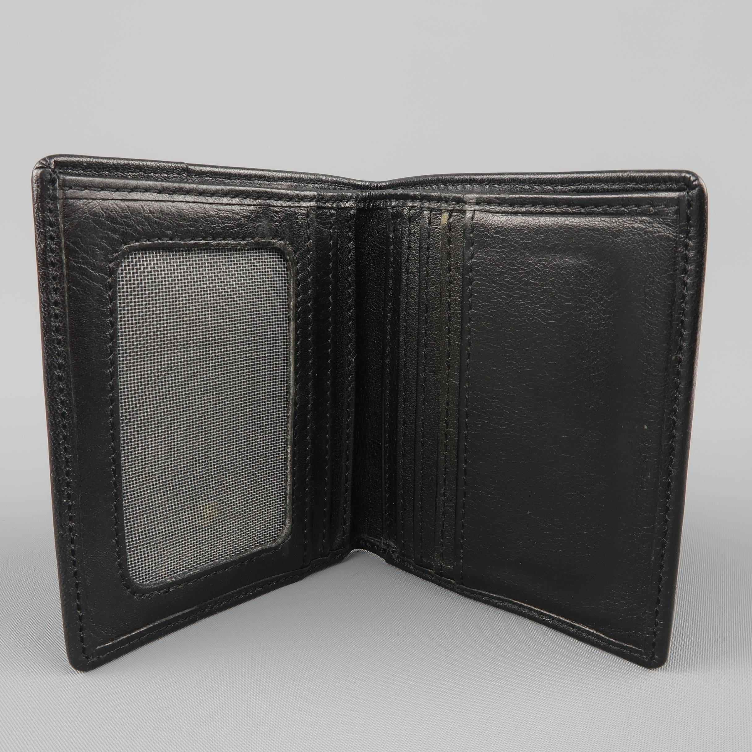 Ghurka Men's Black Logo Embossed Leather Bifold Wallet 1