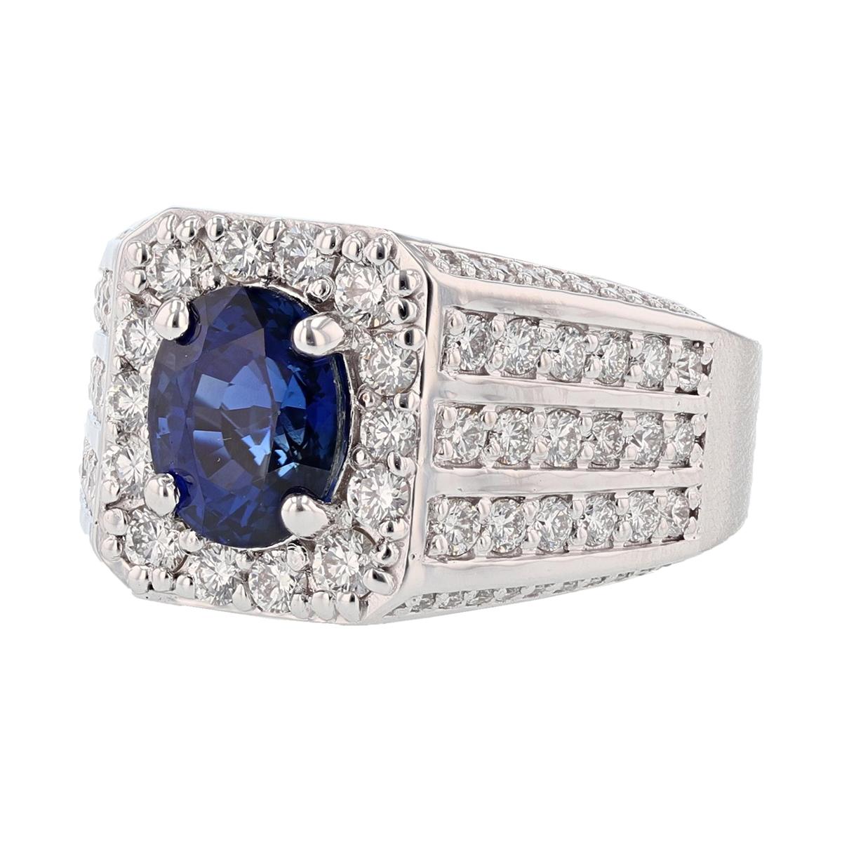 mens diamond and sapphire ring