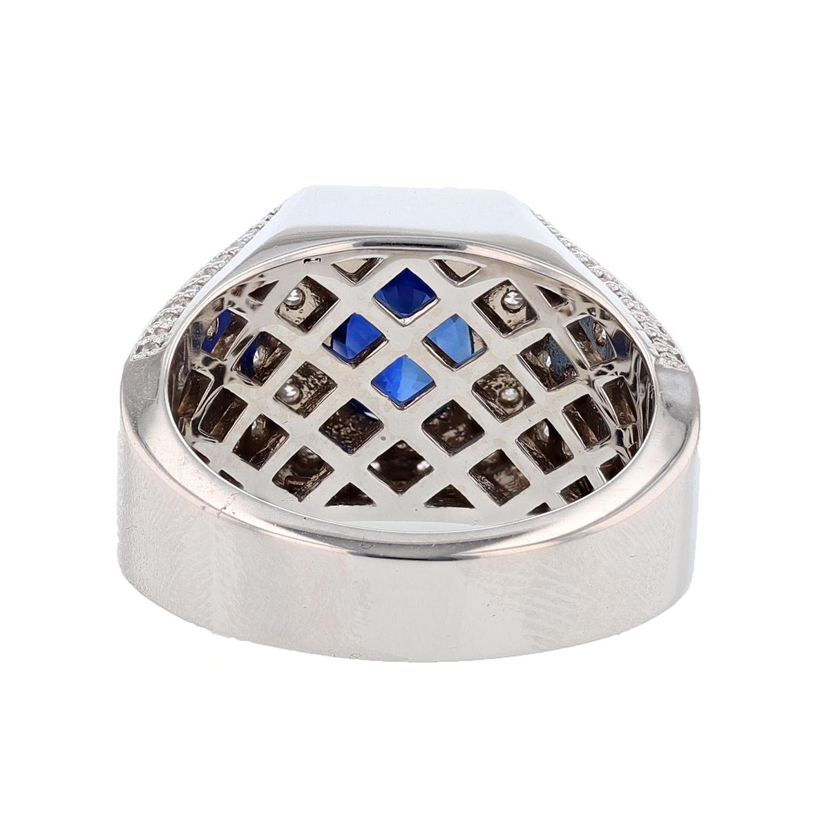 sapphire and diamond mens ring