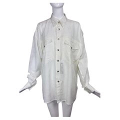 Men's GIANNI VERSACE 1997 vintage off white ivory printed shirt