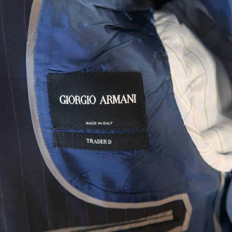 Giorgio Armani Men's Navy Pinstripe Wool Notch Lapel Suit at 1stDibs ...