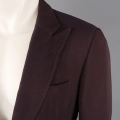 Men's GIORGIO ARMANI 38 Eggplant Rayon Blend Peak Lapel Sport Coat