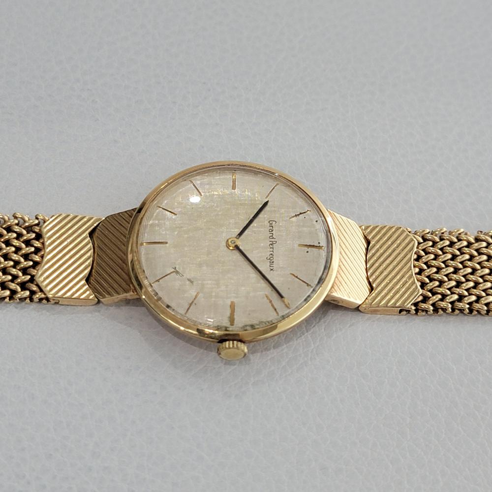 Mens Girard Perregaux 14k Gold Manual Wind Dress Watch 1960s Original JM11 In Excellent Condition In Beverly Hills, CA