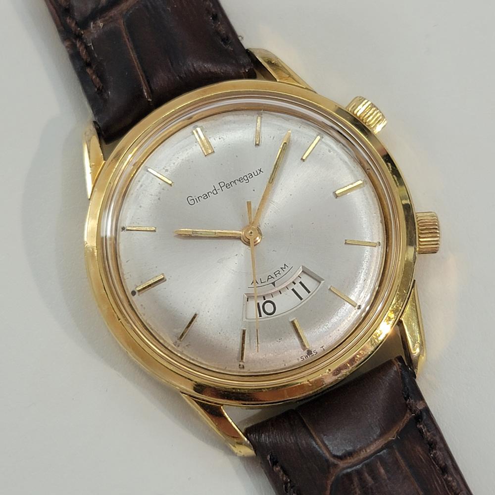 Herren Girard Perregaux 35mm Goldfarbene Alarmuhr mit Handaufzug 1960er Jahre RA469 im Zustand „Hervorragend“ in Beverly Hills, CA