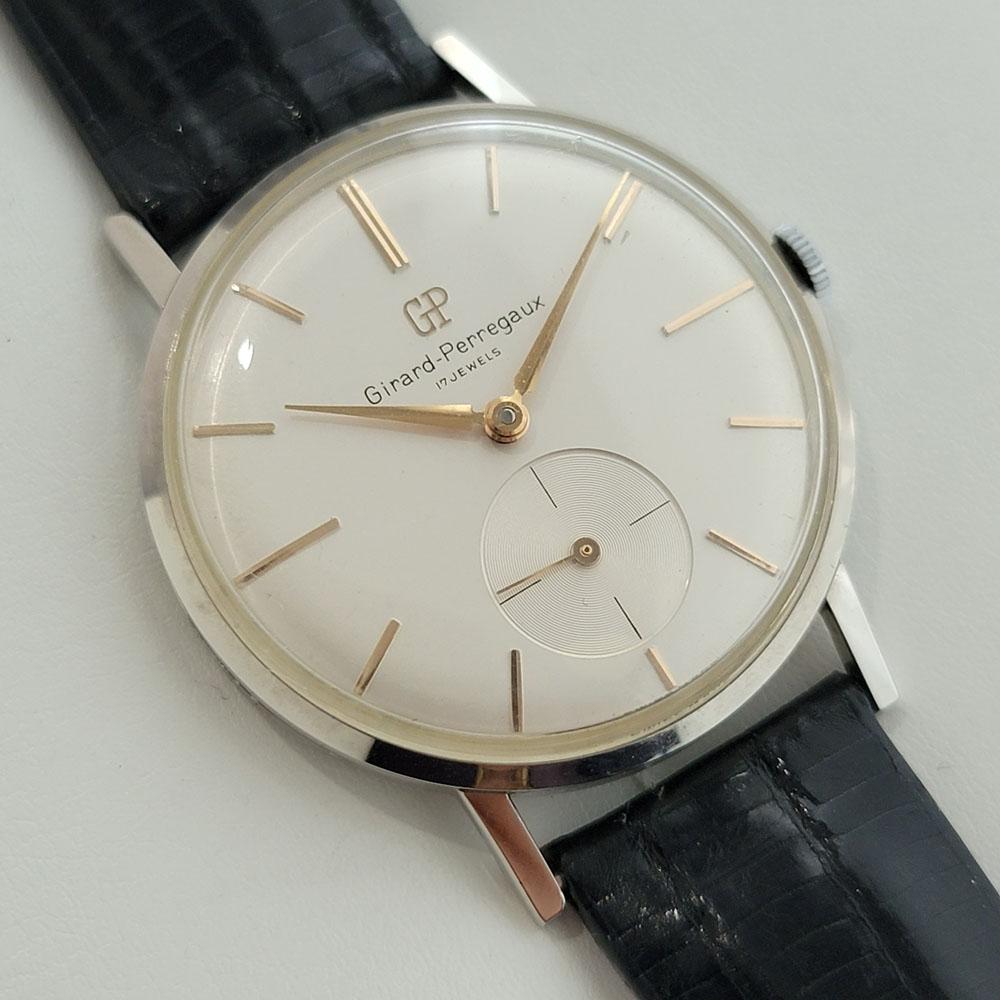 Mens Girard Perregaux Manual Wind Dress Watch 1980s NOS All Original RA363 In Excellent Condition In Beverly Hills, CA