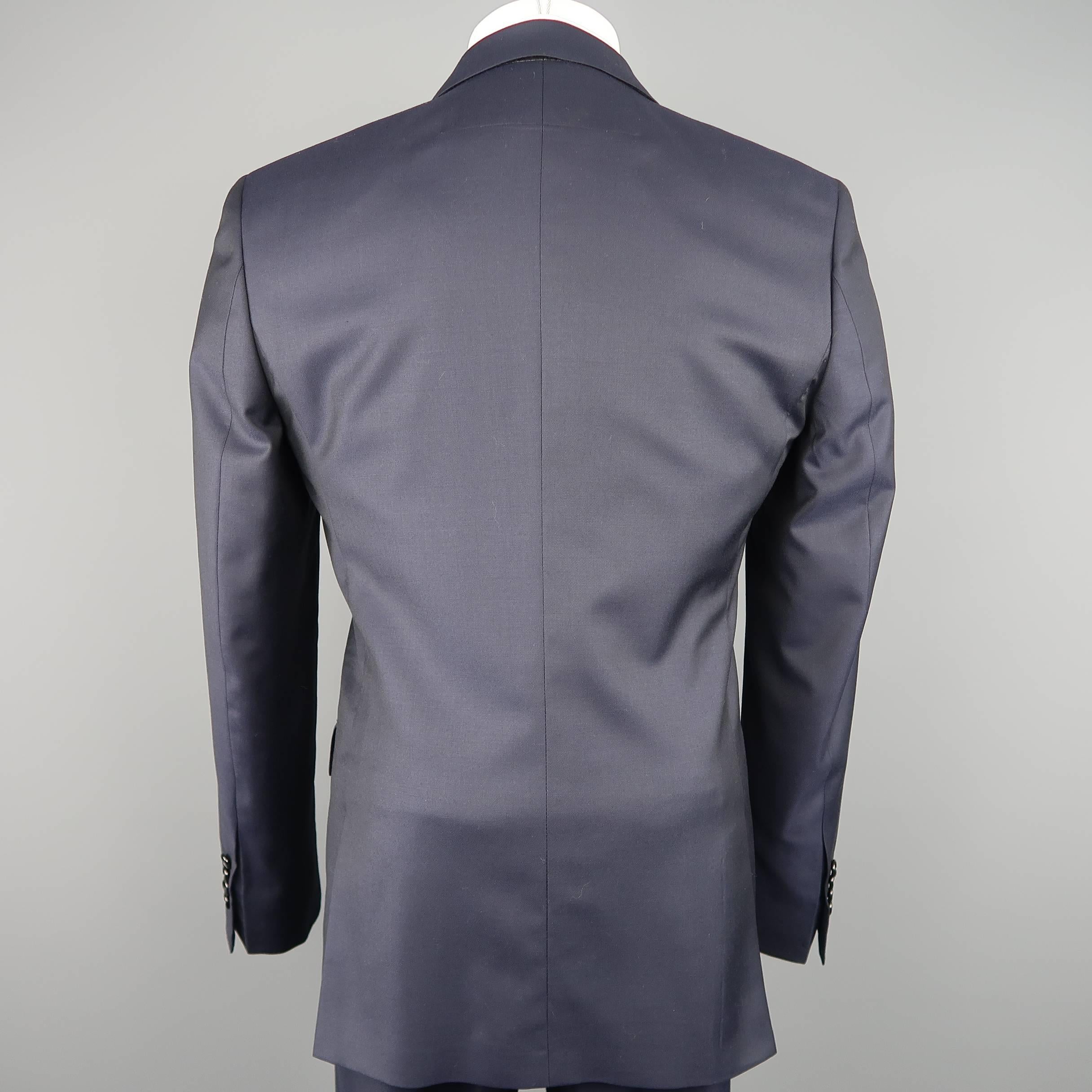Men's GIVENCHY 40 Short Navy Wool 2 pc Notch Lapel Suit 2