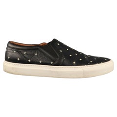 Men's GIVENCHY Size 11 Black & White Cross Leather Slip On Sneakers