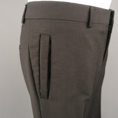 Men's GIVENCHY Size 32 Black Solid Wool / Mohair Strap Slit Pocket Dress Pants