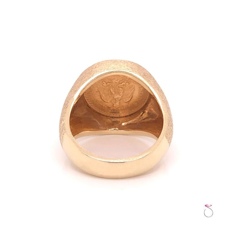 Men's Gold 2.50 Mexican Peso Coin Pinky Ring at 1stDibs | mexican coin ...