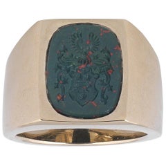 Men's Gold and Bloodstone Signet Ring