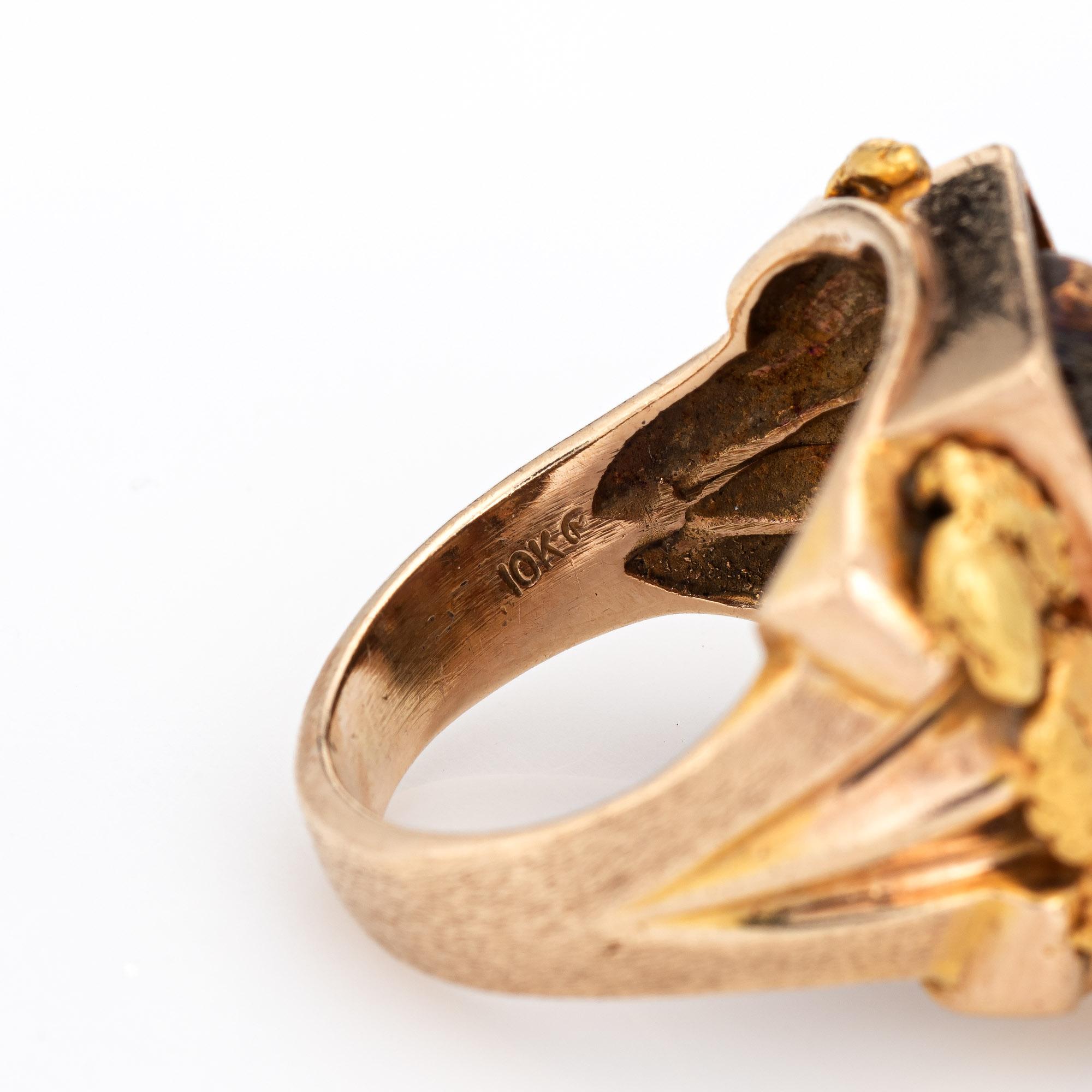 Men's Gold Nugget Ring Vintage Rams Head Aries Sz 10 Estate Fine Jewelry 10k 1