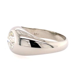Men’s Gold Ring 1.64 Carat GIA Certified Natural Old Euro Diamond K SI2 Ring