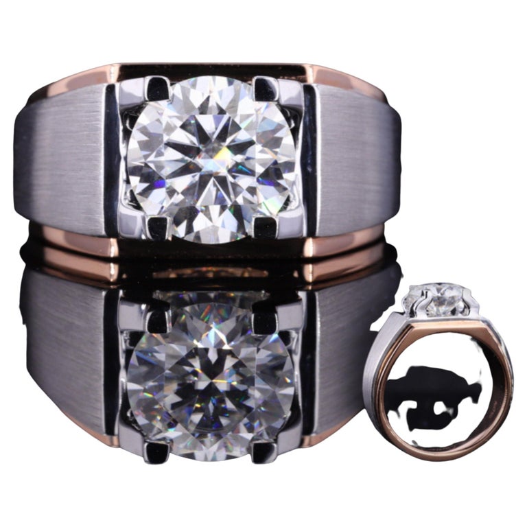 Customizable 18K Gold 2 CT Natural Diamond Antique Art Deco Style ...